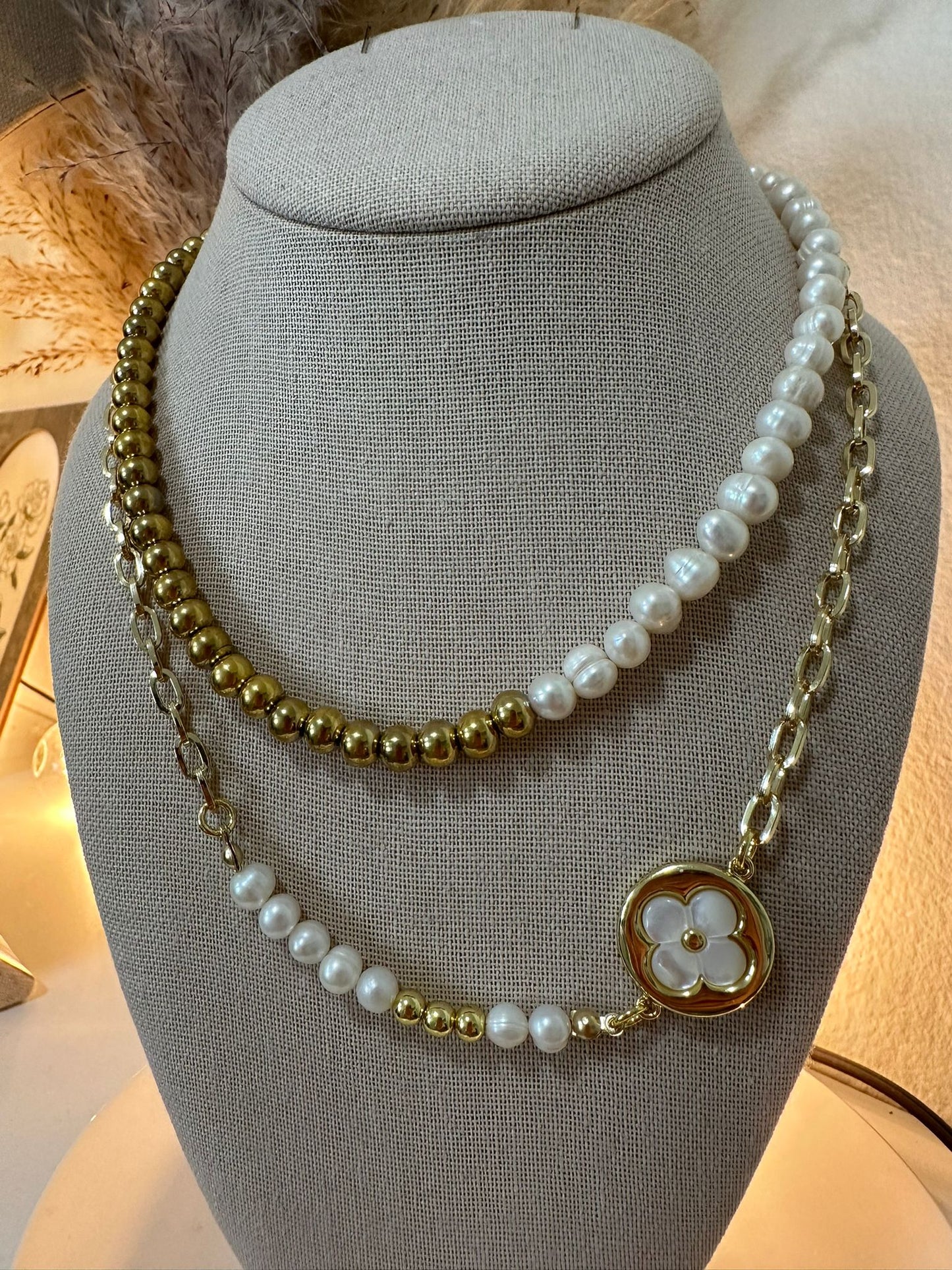 CADENAS PERLA BALIN GOLD